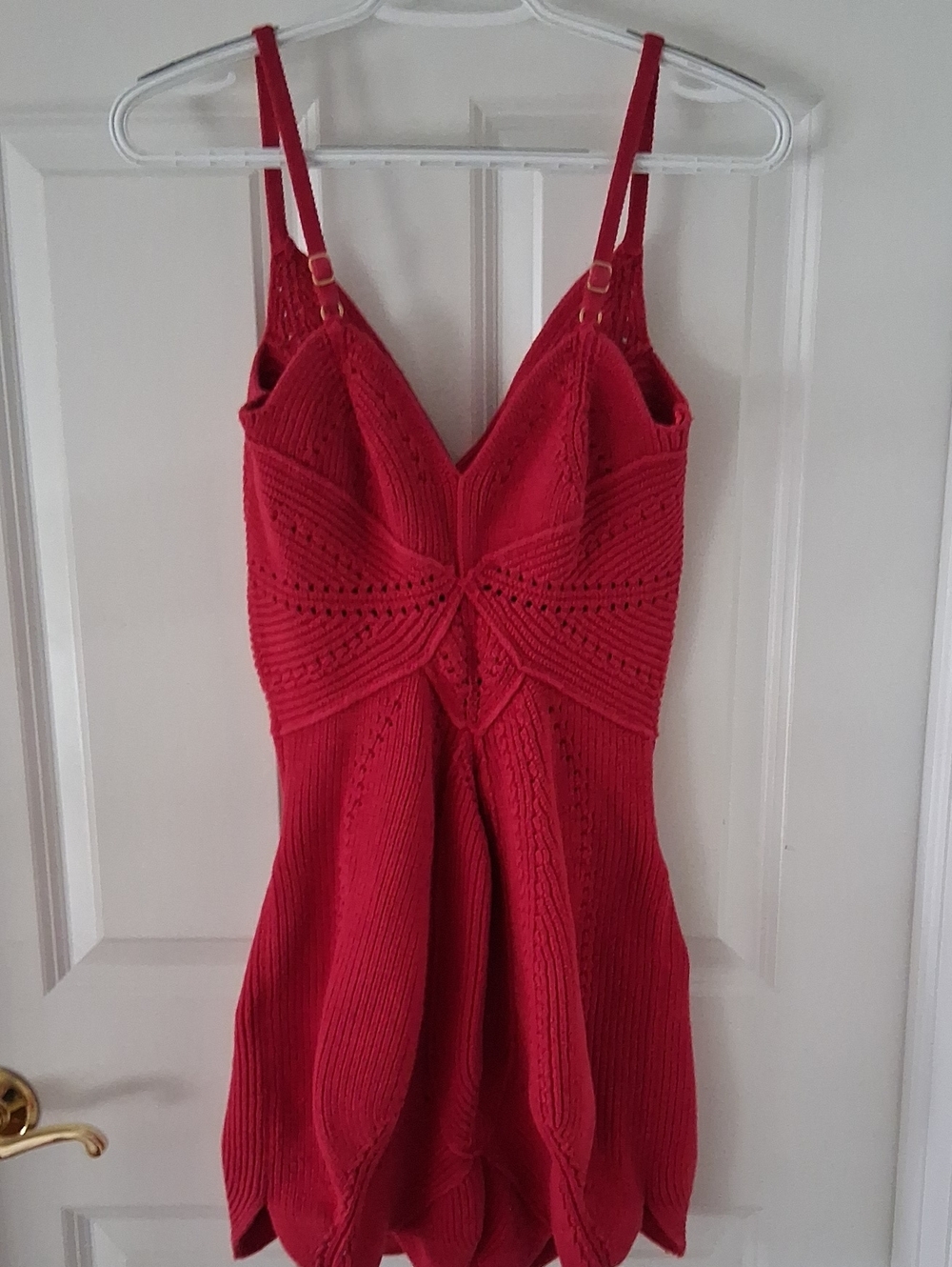 Cult Gaia RTR Marlow Red Knit Cutout Spaghetti Strap Mini Dress Size XL - Picture 6 of 15
